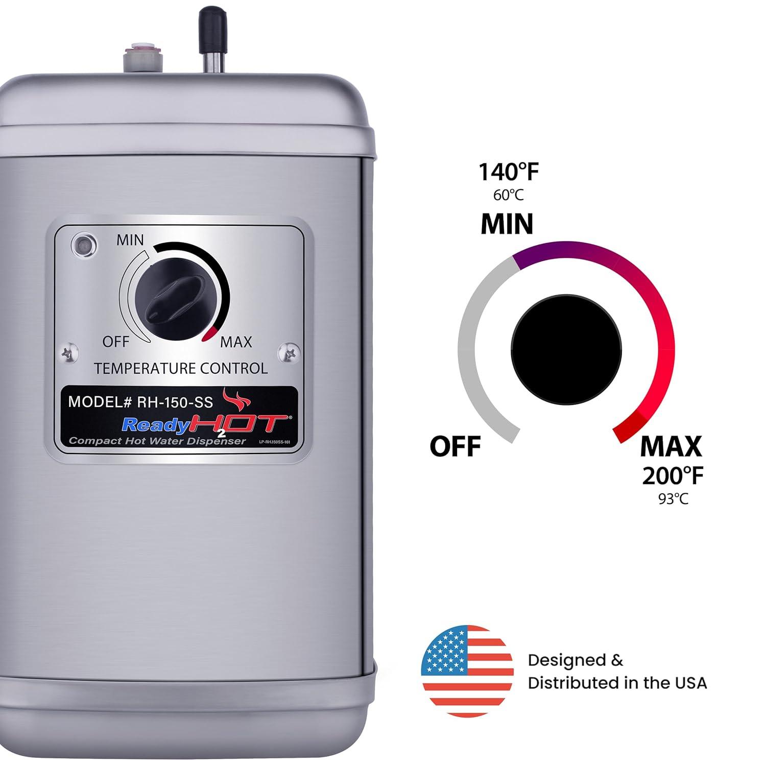 RH150 Instant Hot Water Dispenser System, Single-Handle Faucet with Under Sink Compact Tank