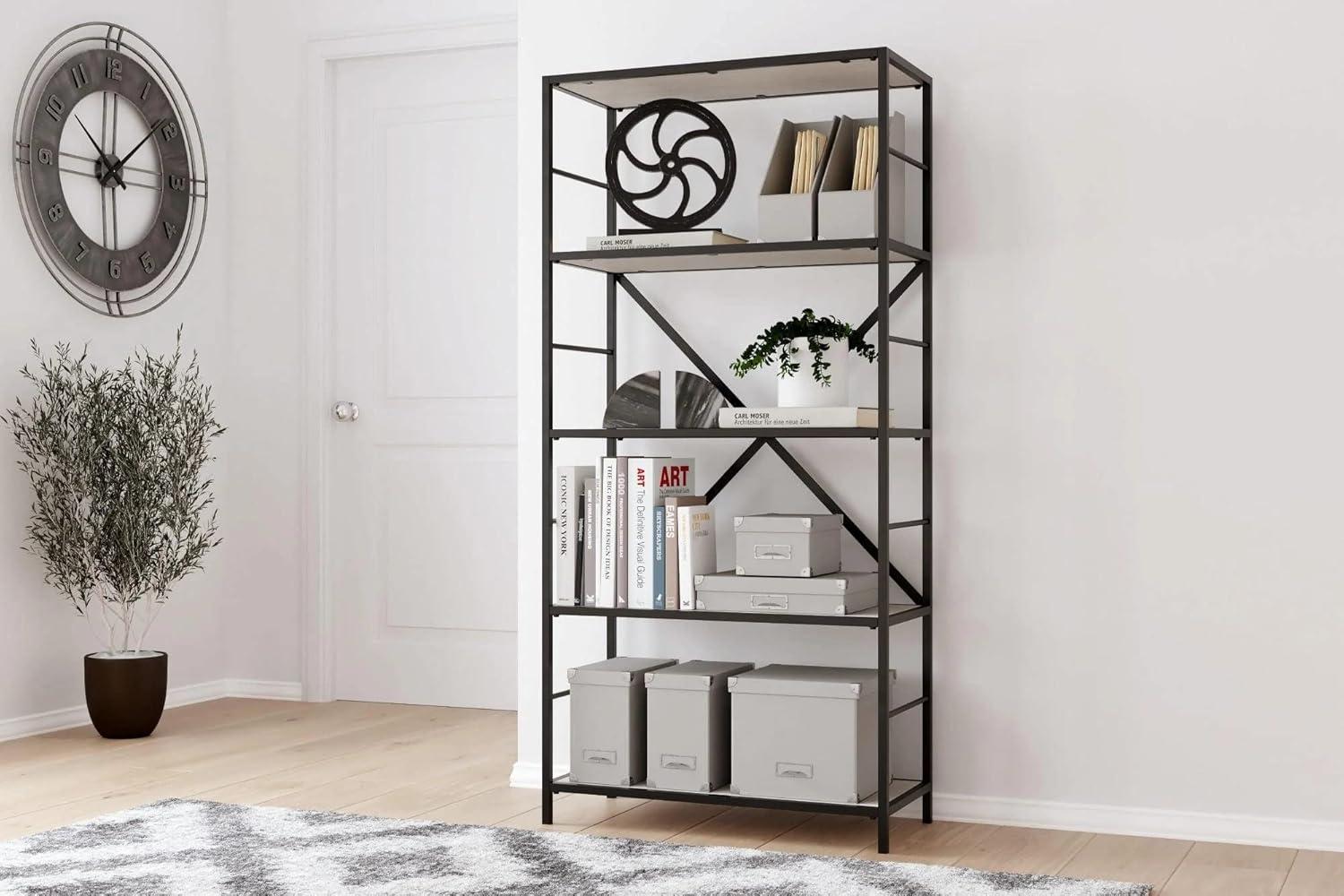 Signature Design by Ashley Casual Bayflynn Bookcase  White/Black
