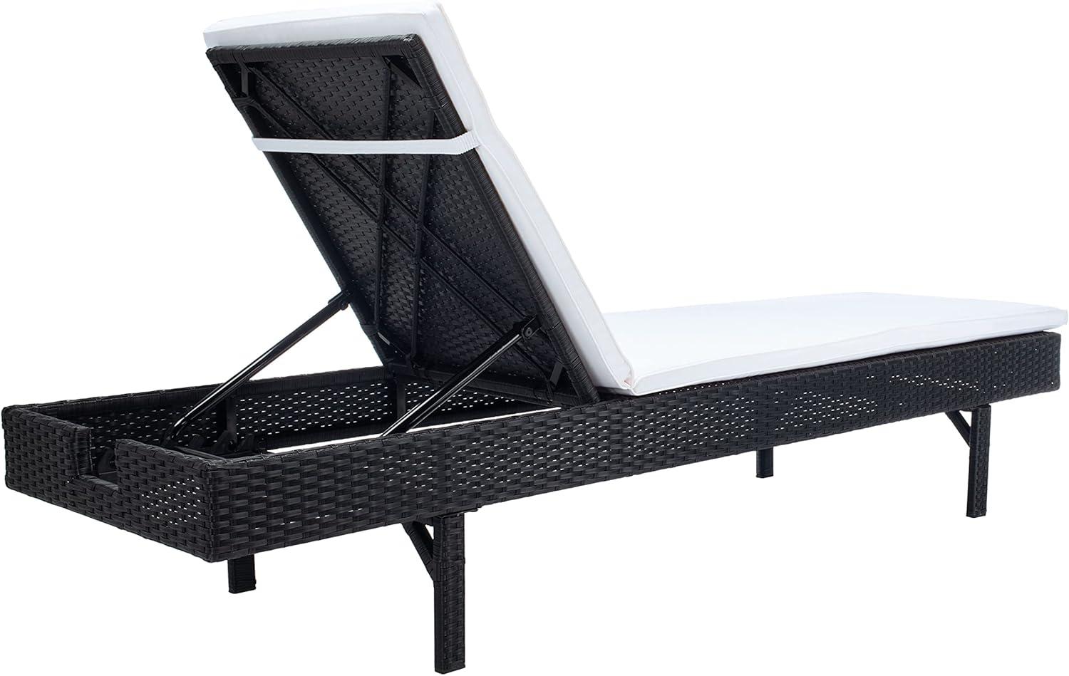 Cam Sunlounger - Outdoor - PAT7501 - Black/Beige -Safavieh