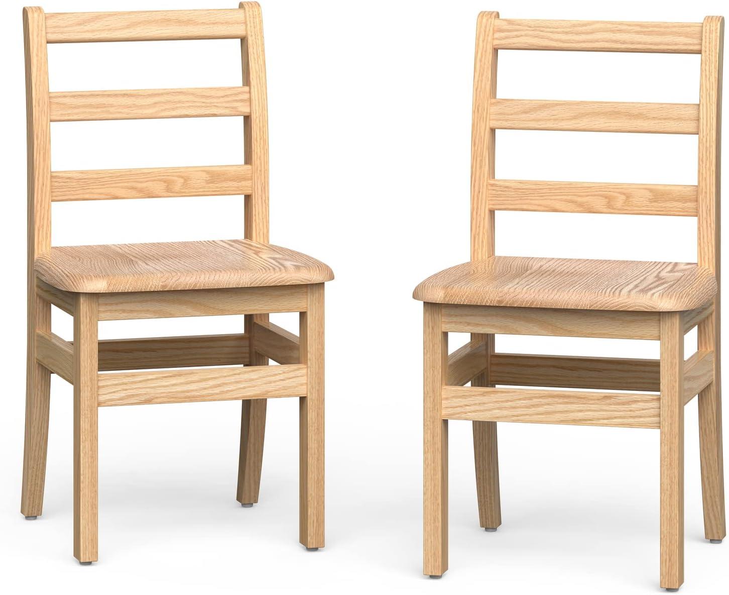Foundations Little Scholars Sillas Escolares de Madera para Niños Roble Rojo Completamente Ensambladas, Fabricadas en EE. UU., 14", Paquete de 2