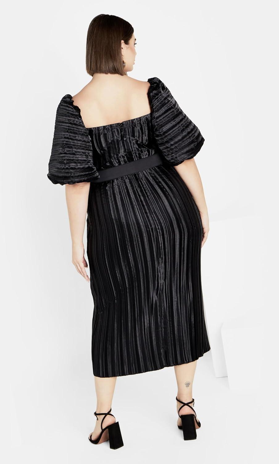 CITY CHIC | Women's Plus Size Krista Pleat Dress - black - 16W