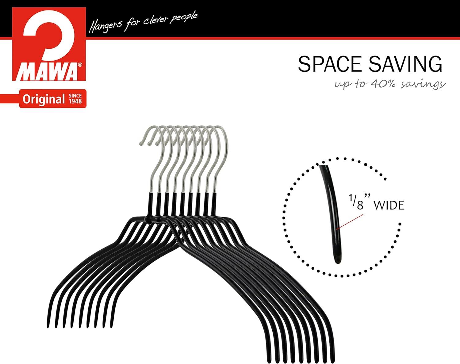 Mawa Metal Non-Slip Standard Hanger for Dress/Shirt/Sweater (Set of 20)