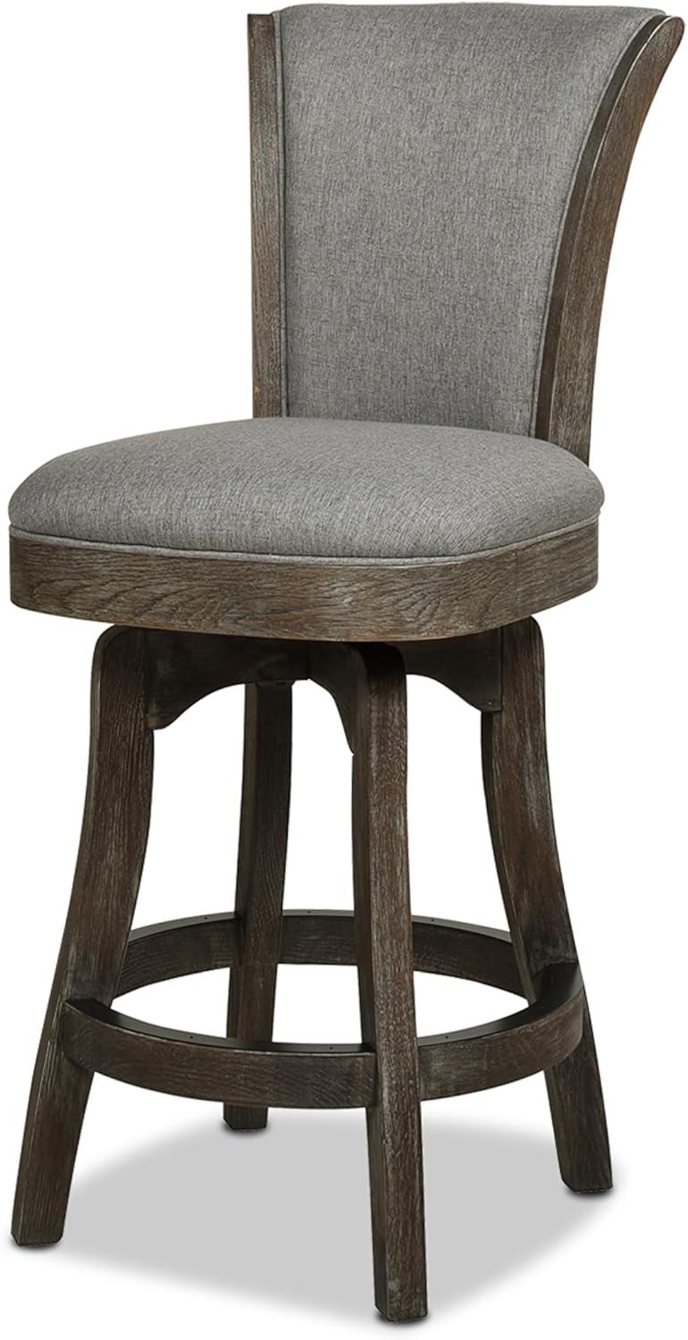 Henry Heathered Grey Oak 27" Swivel Counter Height Bar Stool