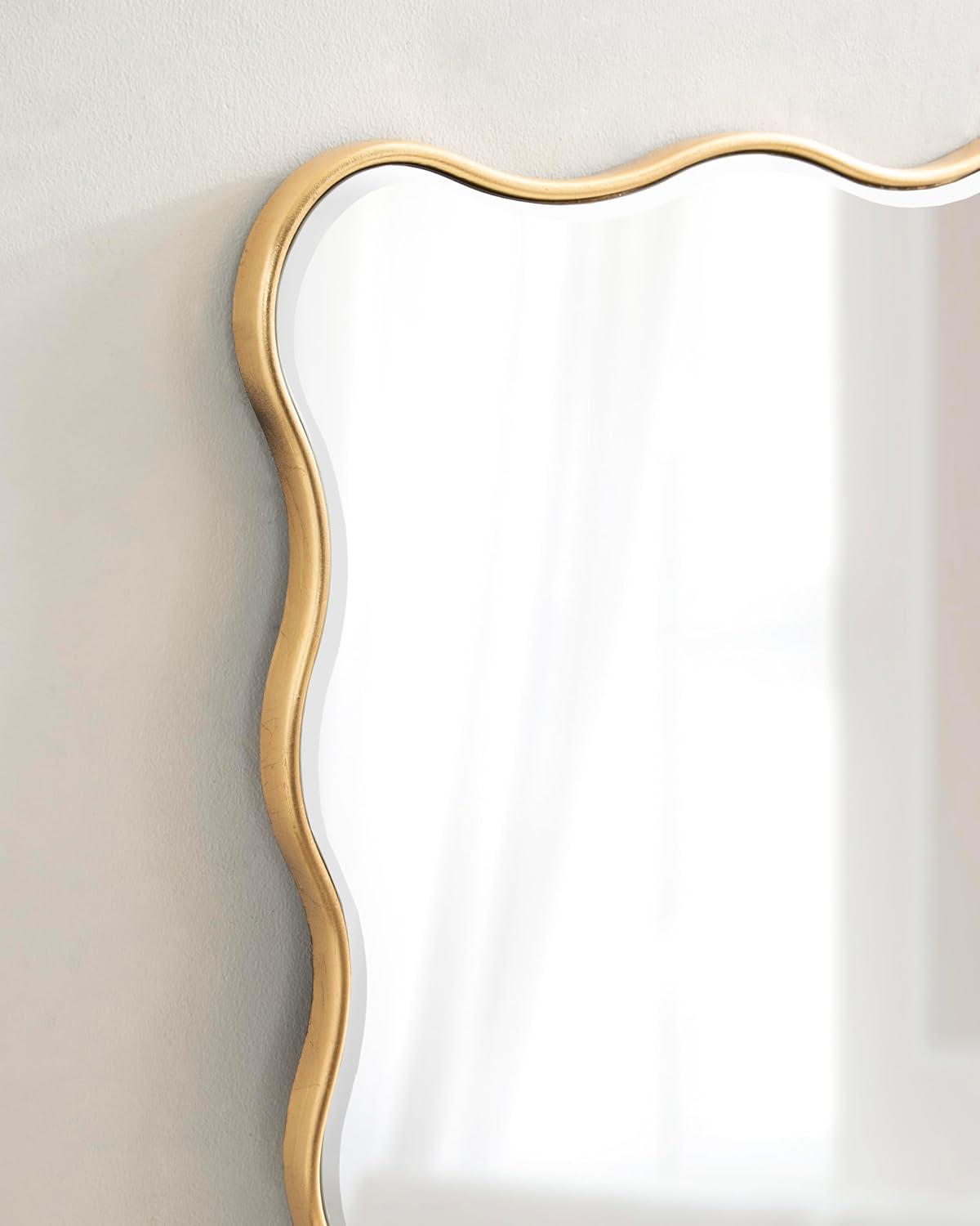 Kate & Laurel All Things Decor 24"x36" Viona Rectangle Scalloped Mirror