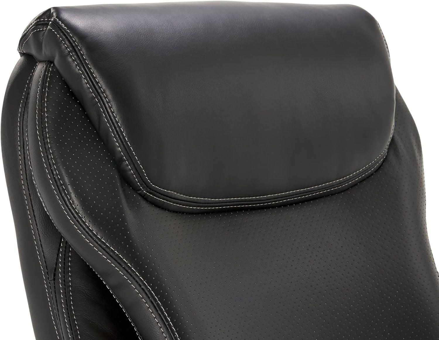 Ergonomic High-Back Black Leather Executive Swivel Chair with AIR Lumbar Support