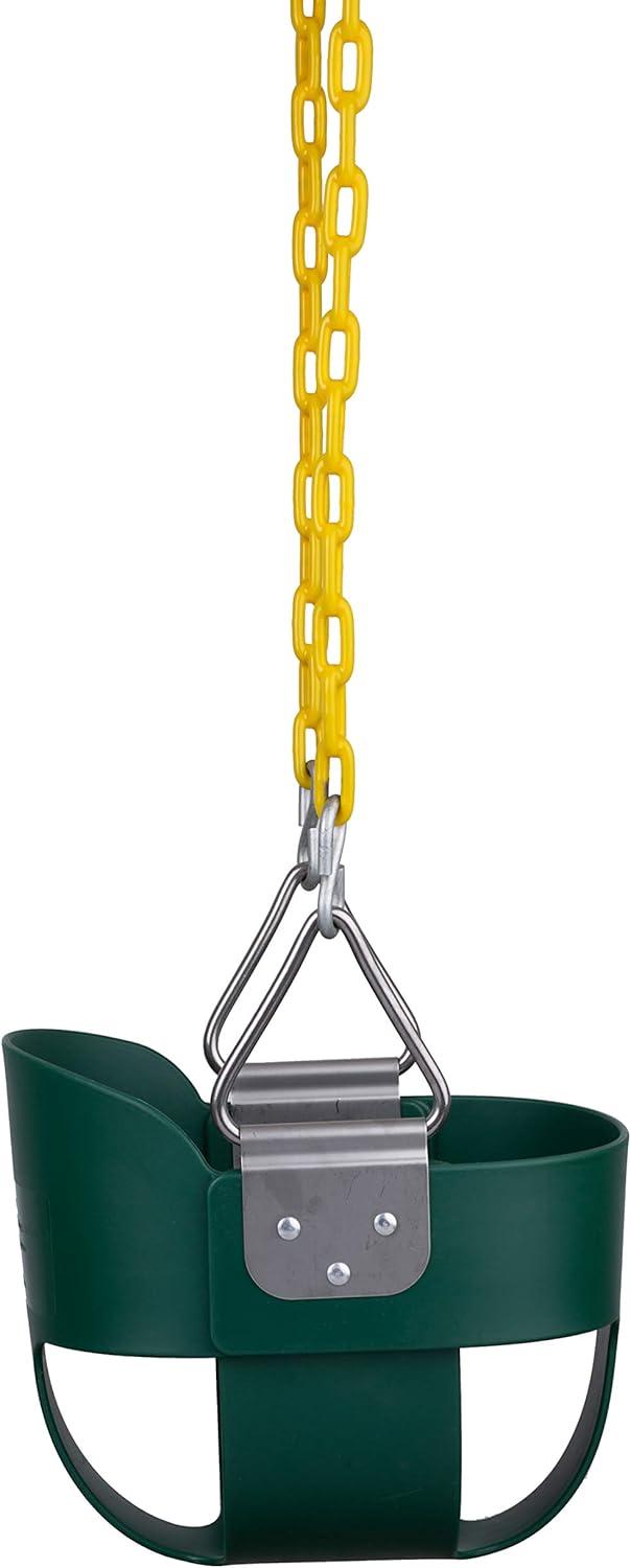 New Bounce Toddler/Baby Bucket Swing Seat - High Back Rust-Proof Swing - Green