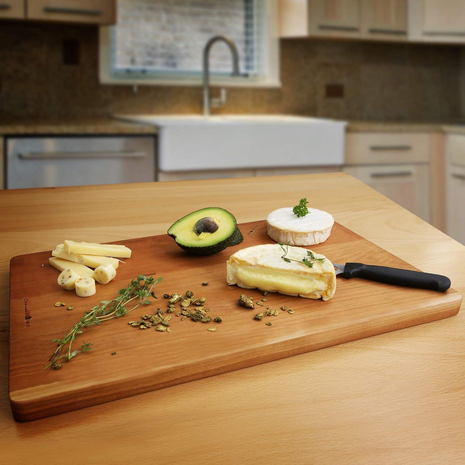 Delice Rectangle Cutting Board with Juice Drip Groove Cherry