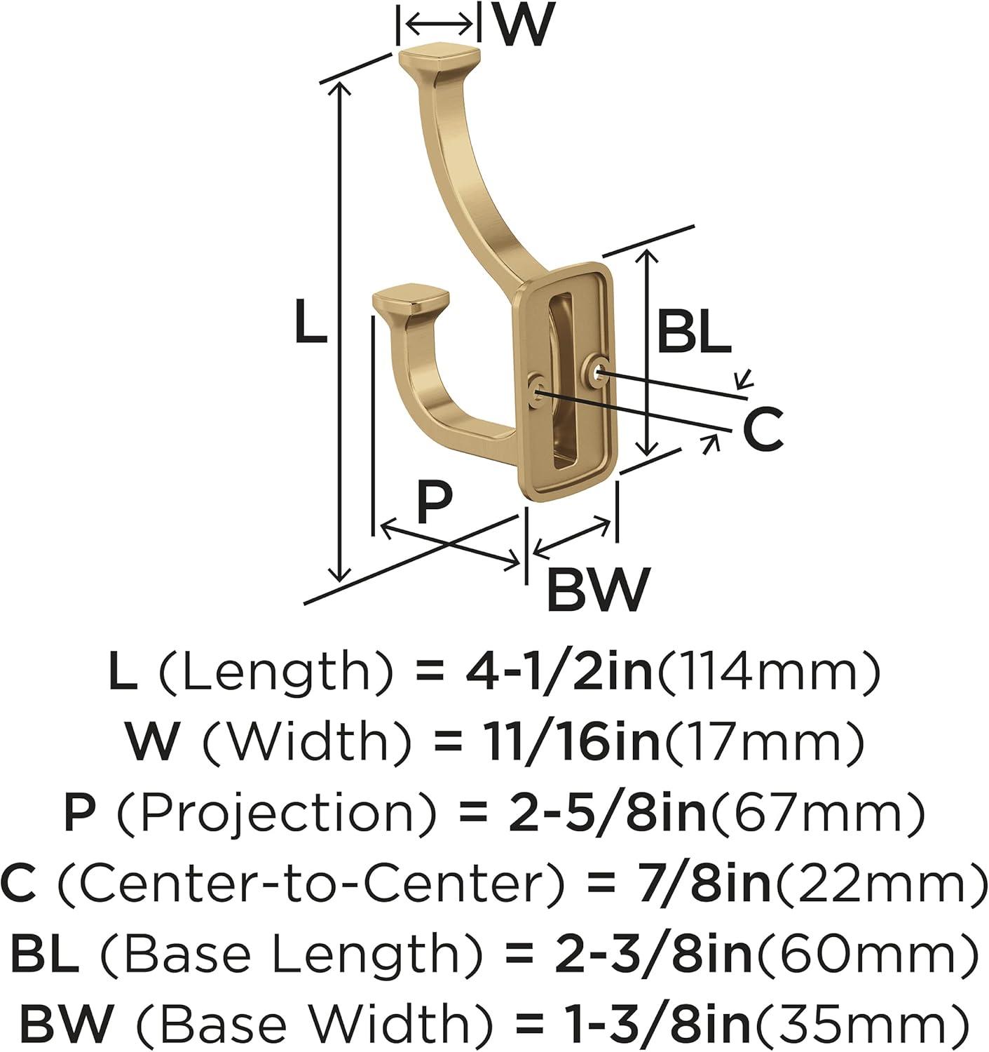 Alder Transitional Double Prong Decorative Wall Hook