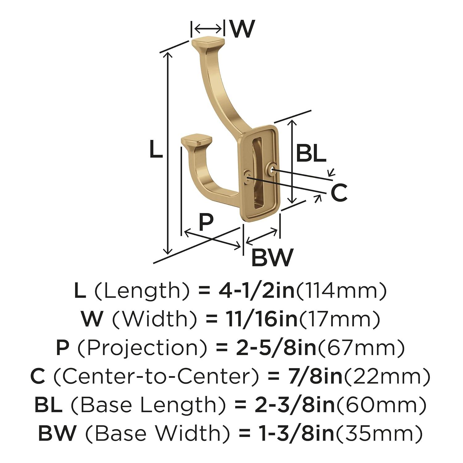 Alder Transitional Double Prong Decorative Wall Hook