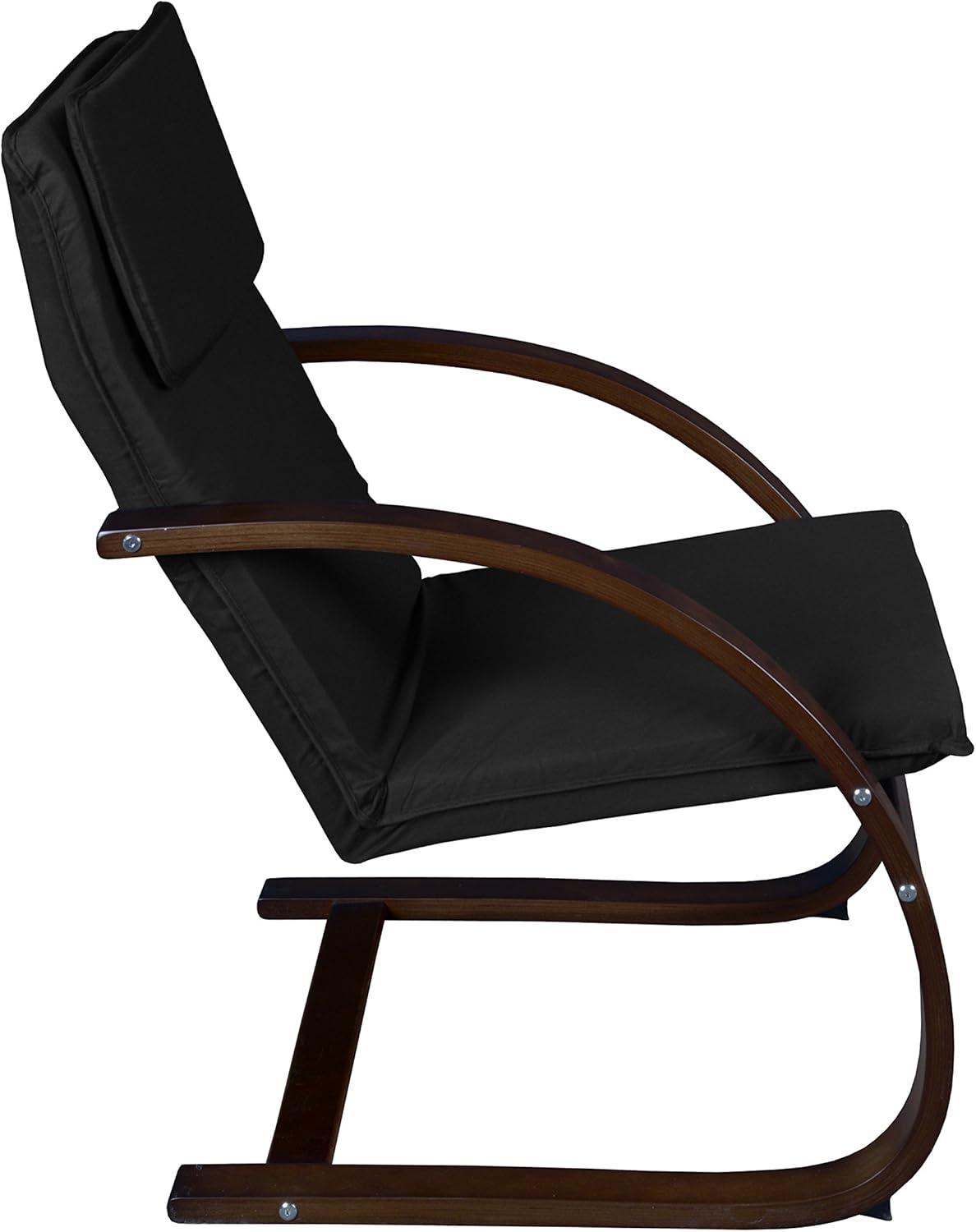 Mocha Walnut and Black Metal Reclining Office Chair