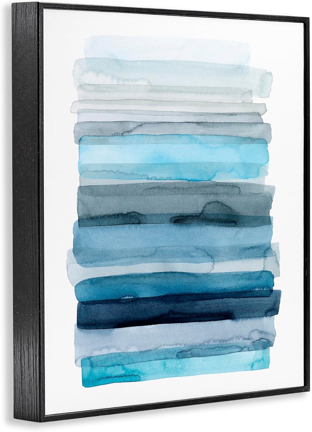 Stupell Industries Water Inspired Blue Grey Ombre Abstract Lines