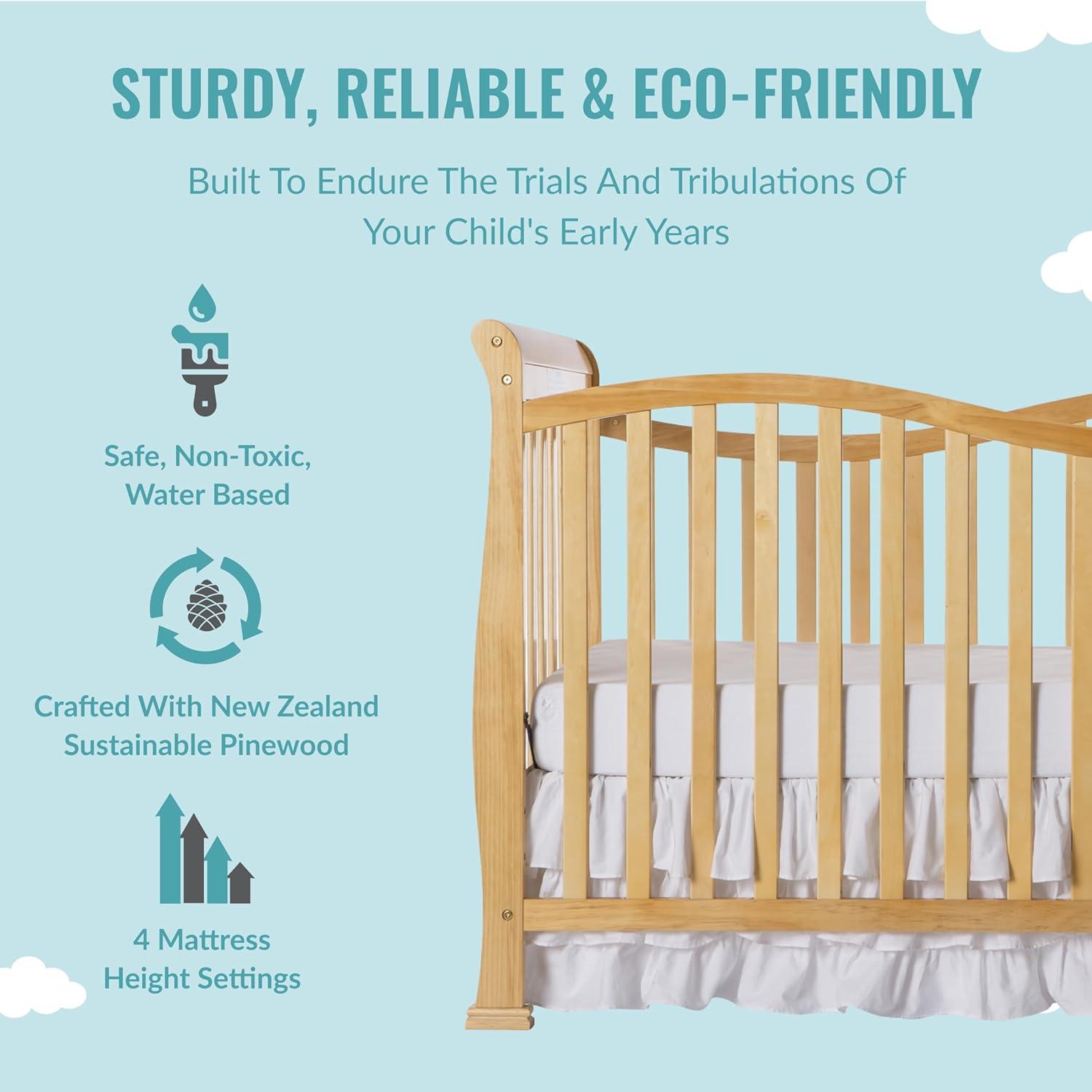 Dream On Me Violet 7-in-1 Convertible Life Style Crib, Natural