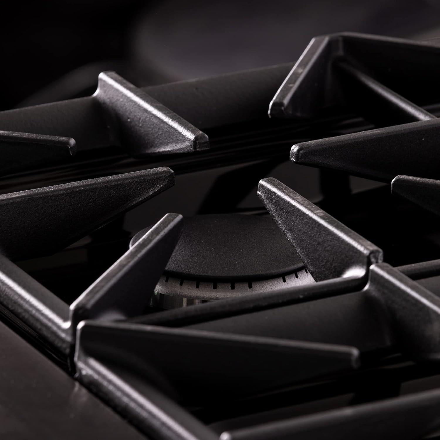 36 in. 5.2 cu. ft. Dual Fuel Range Natural Gas Sealed Burners Titanium Stainless