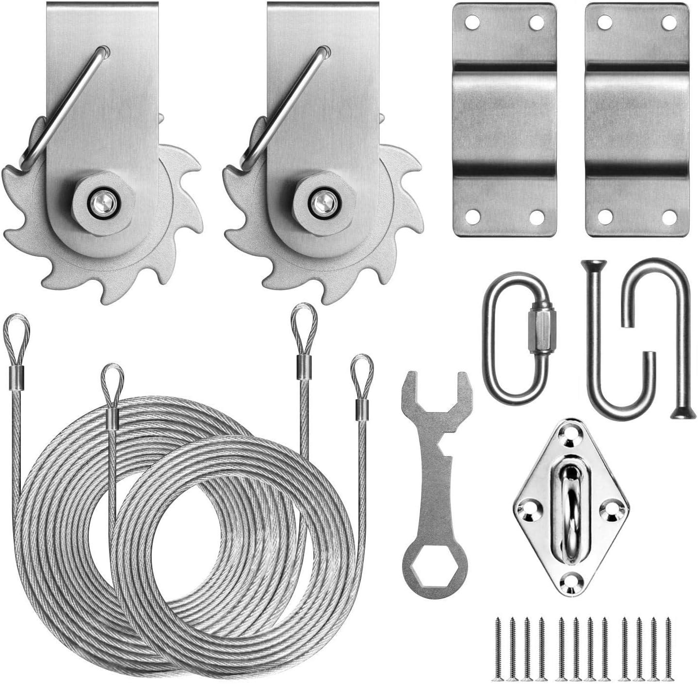 Stainless Steel Triangle Sun Shade Sail Hardware Kit with Winch