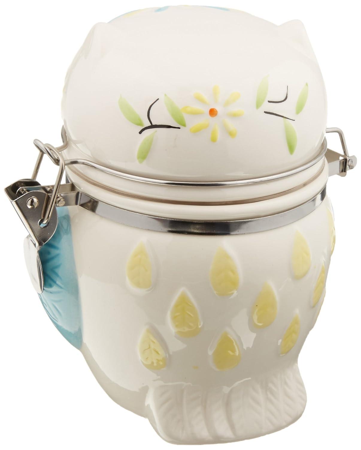 Boston Warehouse Hinged Jar, Pugly Sweater Collection, Hand-painted Earthenware Storage Container C57