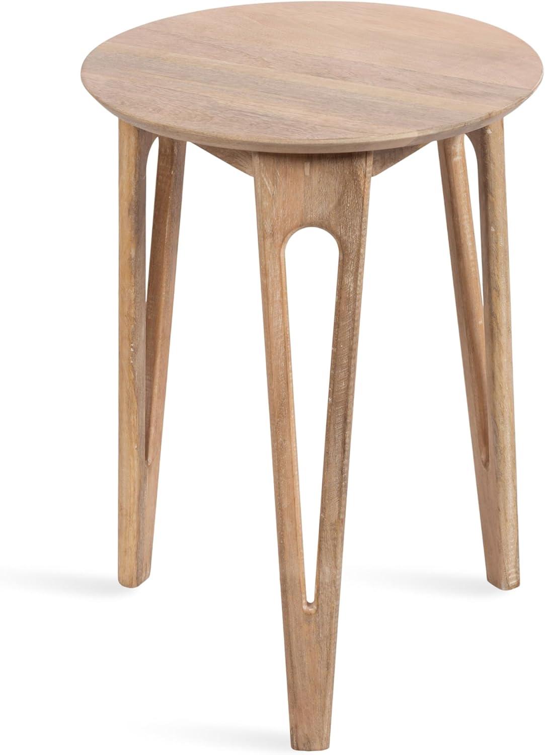 Kate and Laurel Kershaw Modern Round Side Table, 16 x 16 x 22, Natural Wood, Transitional Circle Living Room End Table with Tapered Hairpin Legs for Use as Bedroom Nightstand Table