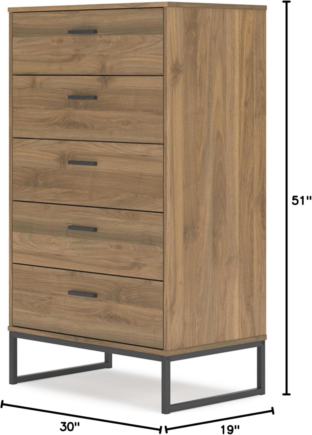 Signature Design by Ashley Socalle 5 Drawer Dresser, Honey Brown