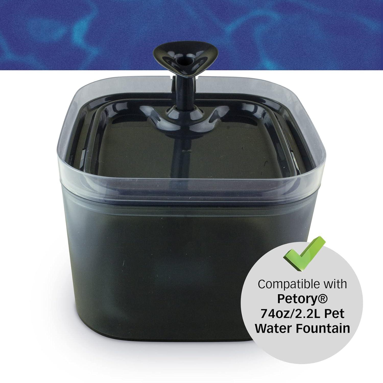 PET STANDARD Replacement Water Filter & 10 Pack Replacement Pre-Filter Sponges Compatible With Petory® 74oz/2.2L Automatic Pet Fountain, Pack of 10