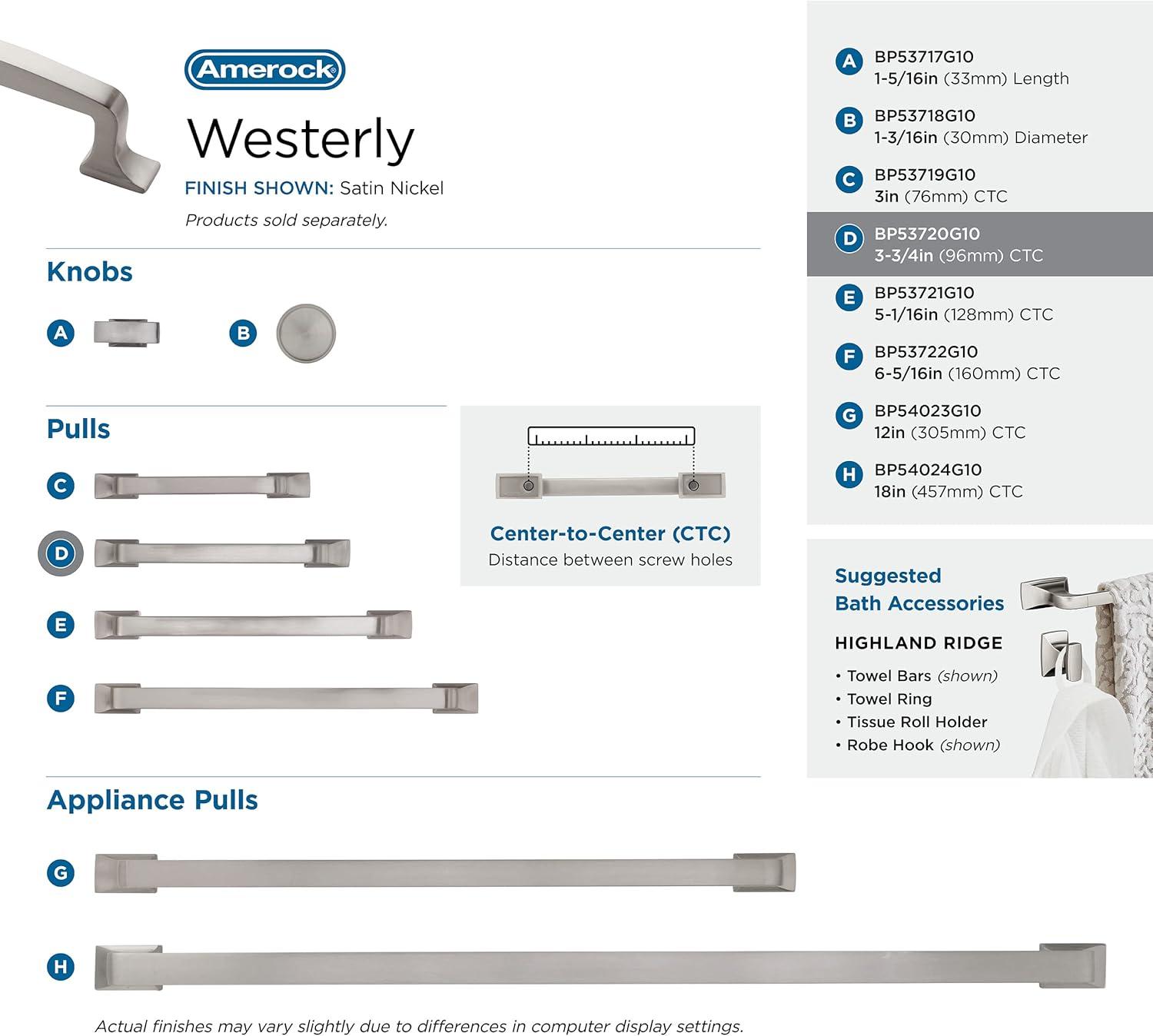 Westerly 3 3/4" Center to Center Bar Pull