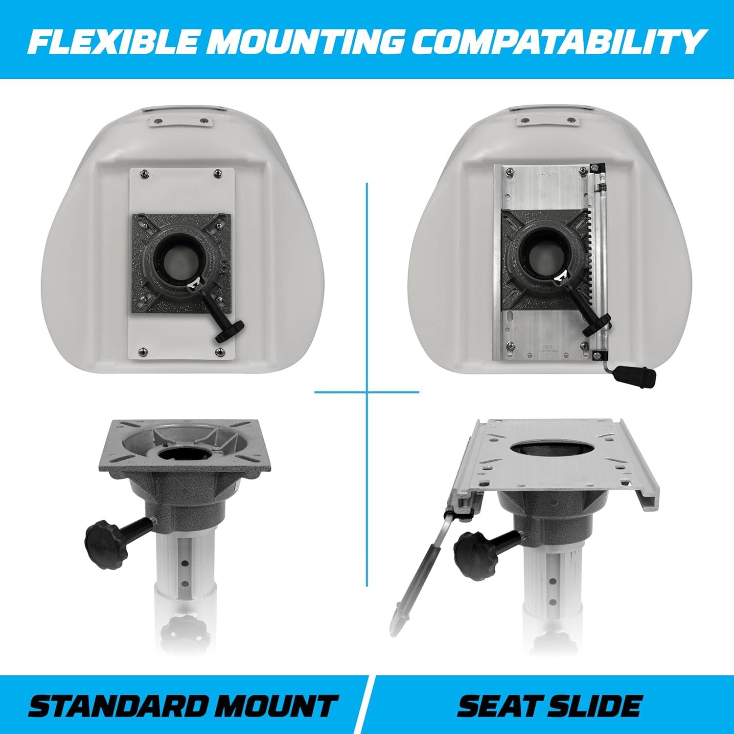 Wise 8WD015-3-710 Standard Compact Pilot Chair with Cushions and Mounting Plate, White
