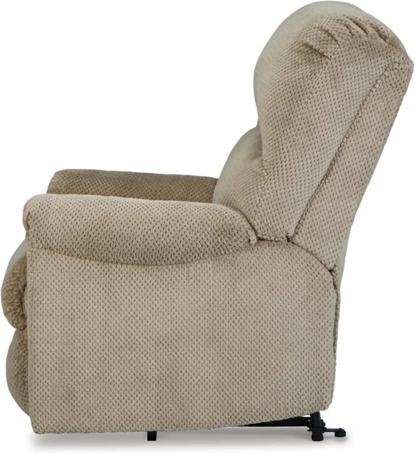 Beige Faux Leather Power Lift Recliner with USB Ports