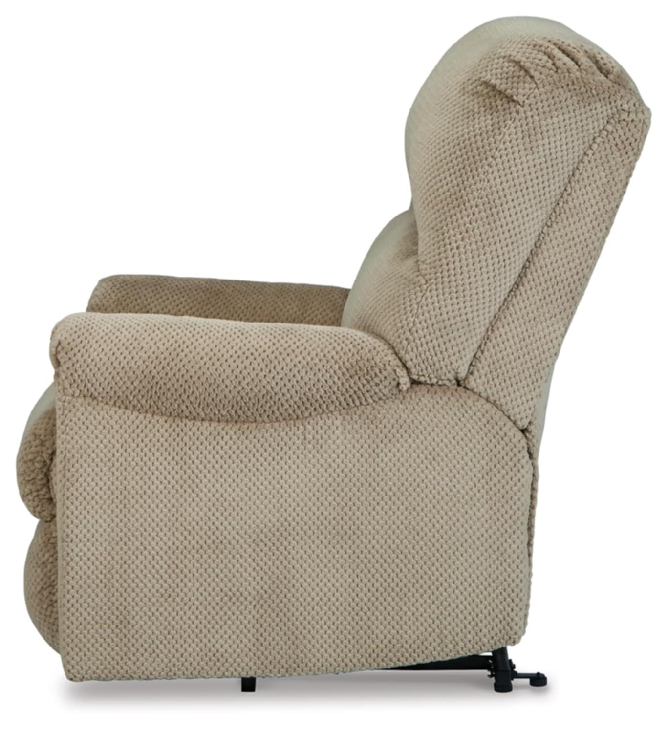 Beige Faux Leather Power Lift Recliner with USB Ports
