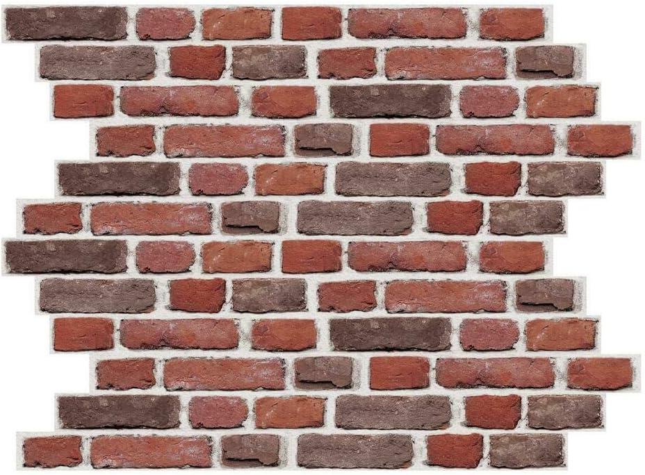 Brick Peel and Stick Giant Wall Decal Red - RoomMates: Vinyl Self-Adhesive Modern Decor, 24pc