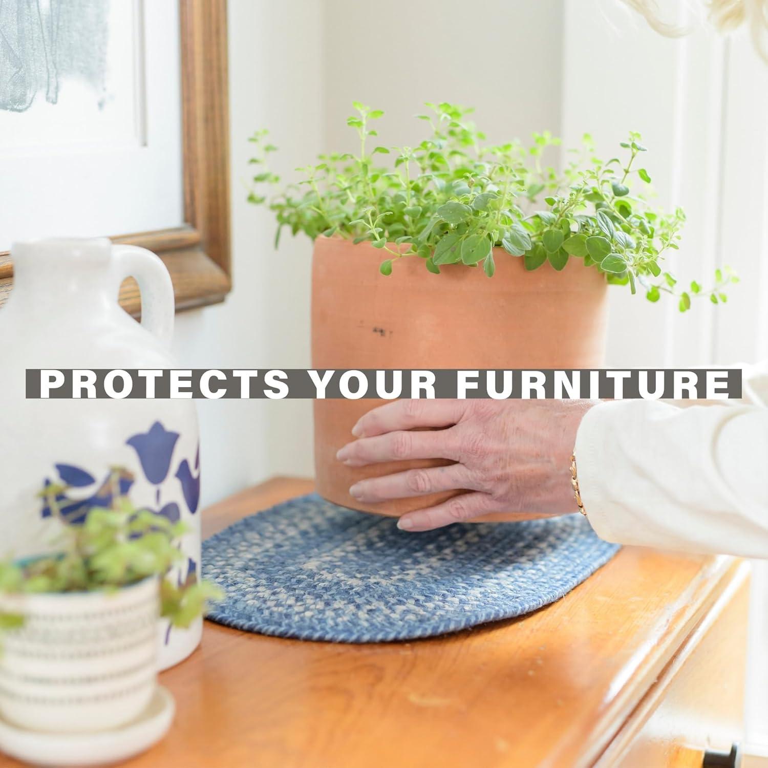 Homespice - Denim Blue Runner for Table 11x36 inches, a Long and Thick Table Runner to Use as a Coastal Style Dinner Table Runner - Handmade from Premium Jute - Reversible and Durable Braided Runner