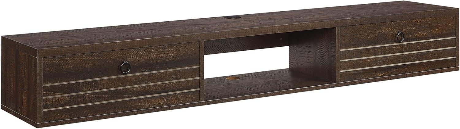 BELLEZE Modern Floating Wall Mounted 63 Inch TV Console With Built-In Shelf & Compartments, Space Saving Decorative Contemporary Media Storage, For Up To 100lbs - Langston (Espresso)