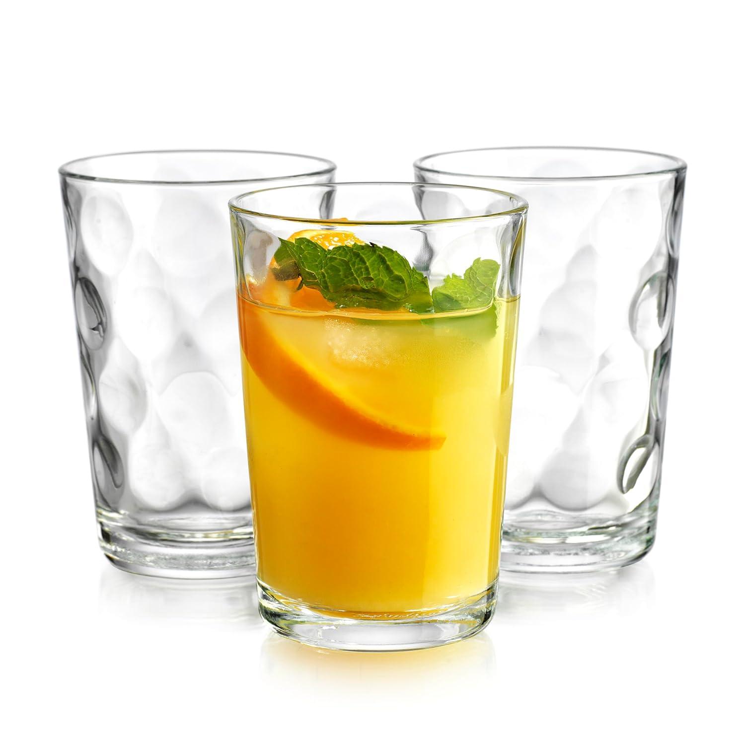 Modern Clear Glass Round Juice Cups Set of 10