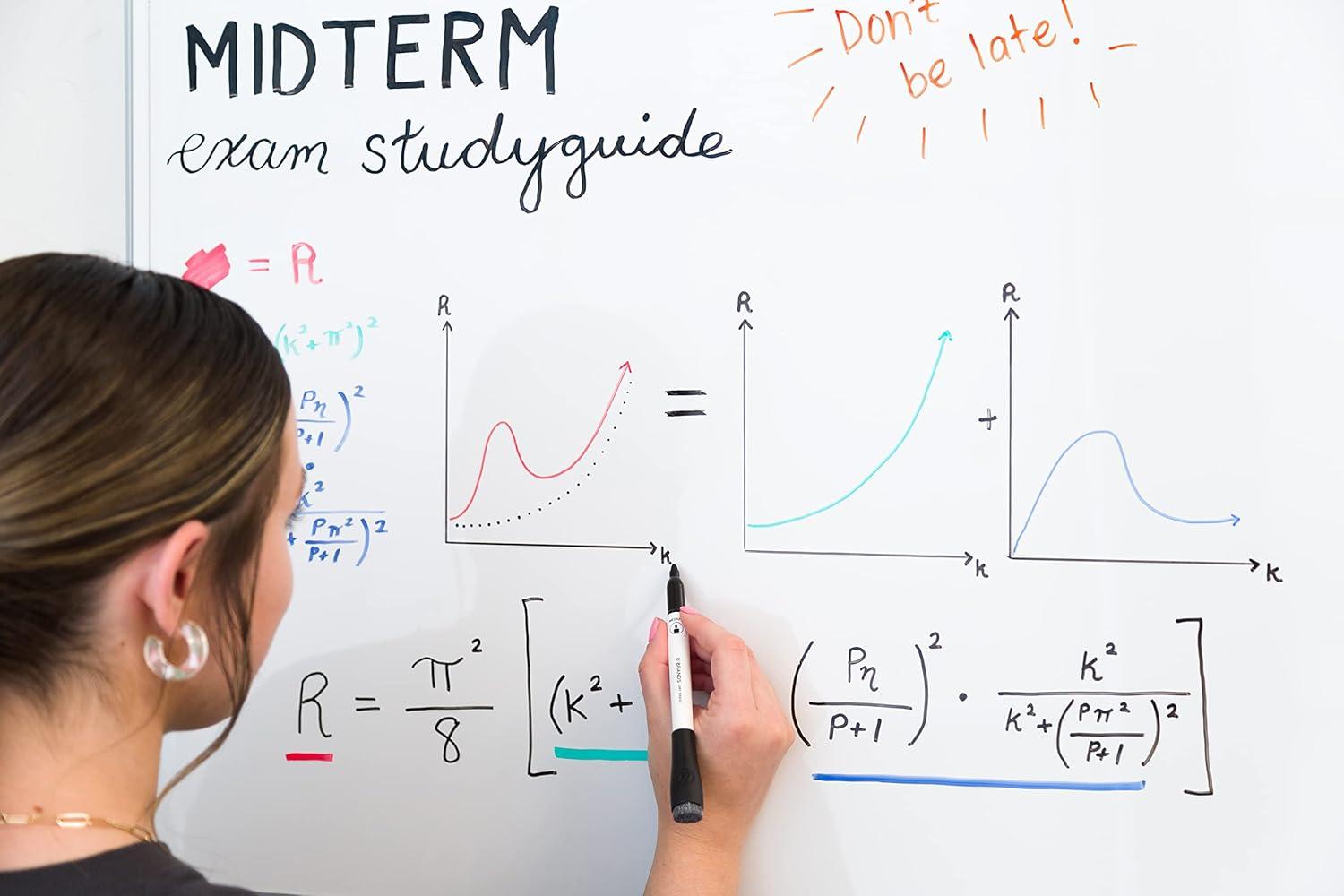 U Brands Dry Erase Markers, Medium Point, Black Ink, 12 Count