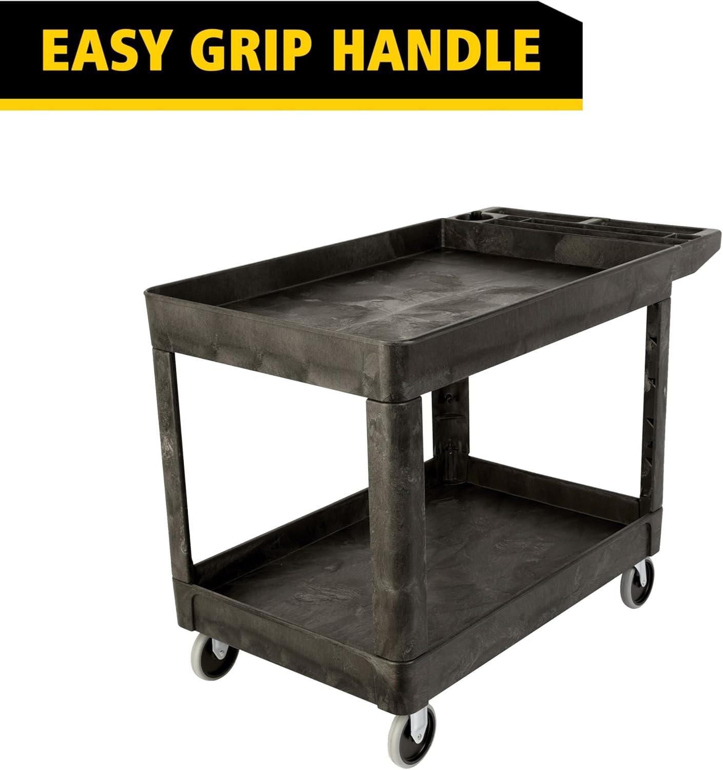 Rubbermaid Heavy Duty 2-Shelf Utility Cart With Lipped Shelf Medium