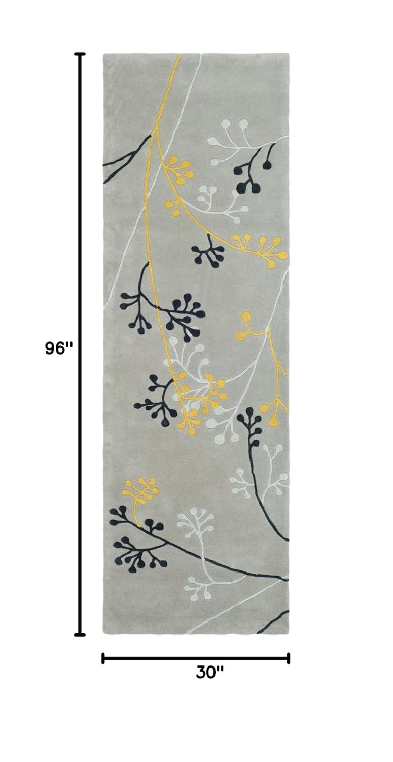 Soho SOH305 Hand Tufted Indoor Runner Rug - Grey - 2'6"x8' - Safavieh