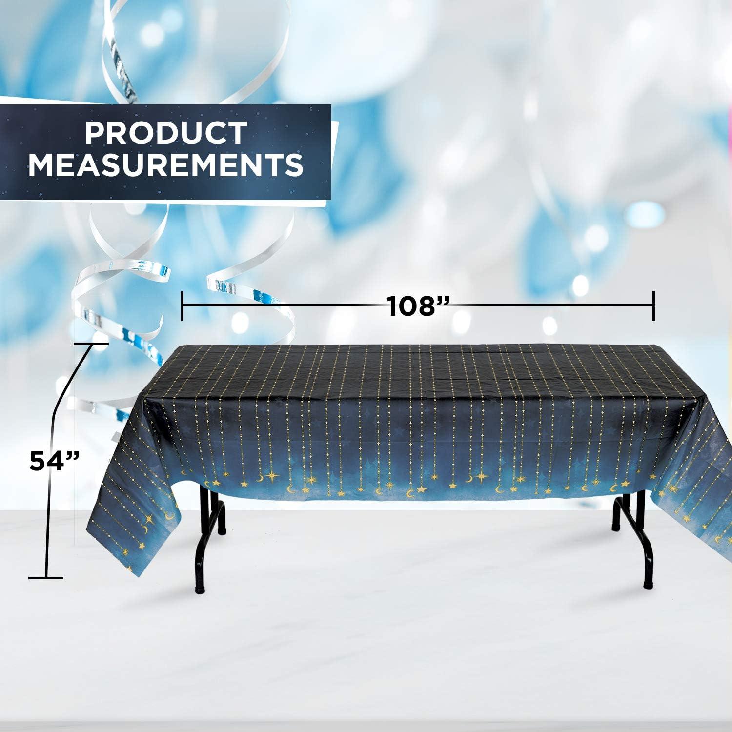 Starry Night Black and Blue Rectangular Paper Tablecover