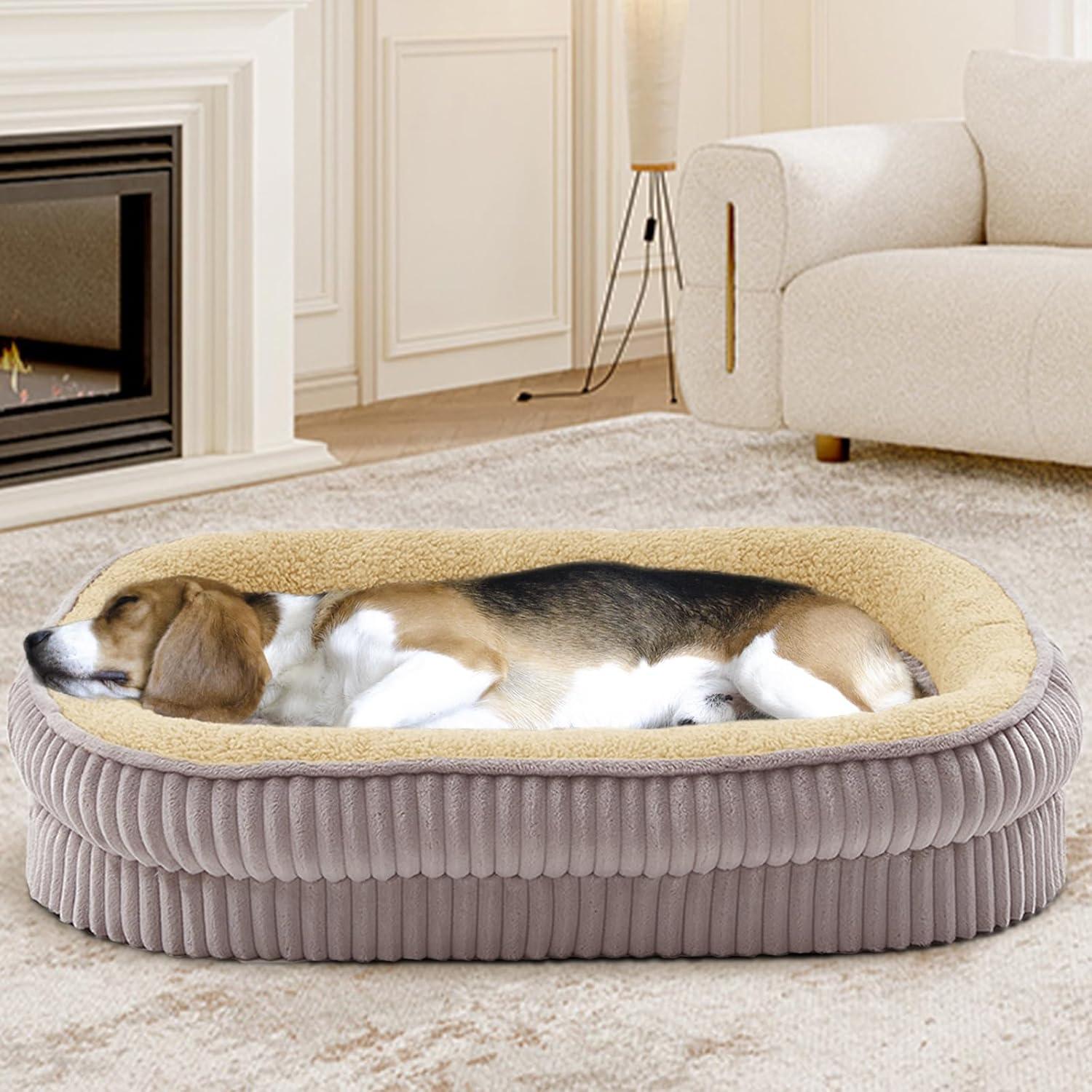 Dog Bed for Dogs Breeds, Dog Sofa Beds,Pet Couch Bed with Four Sided Bolster