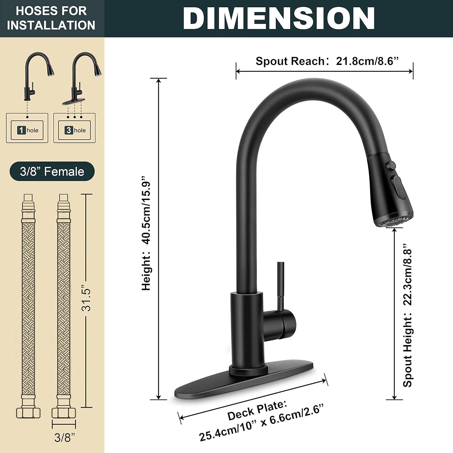 Babevy Pull Down Kitchen Faucet