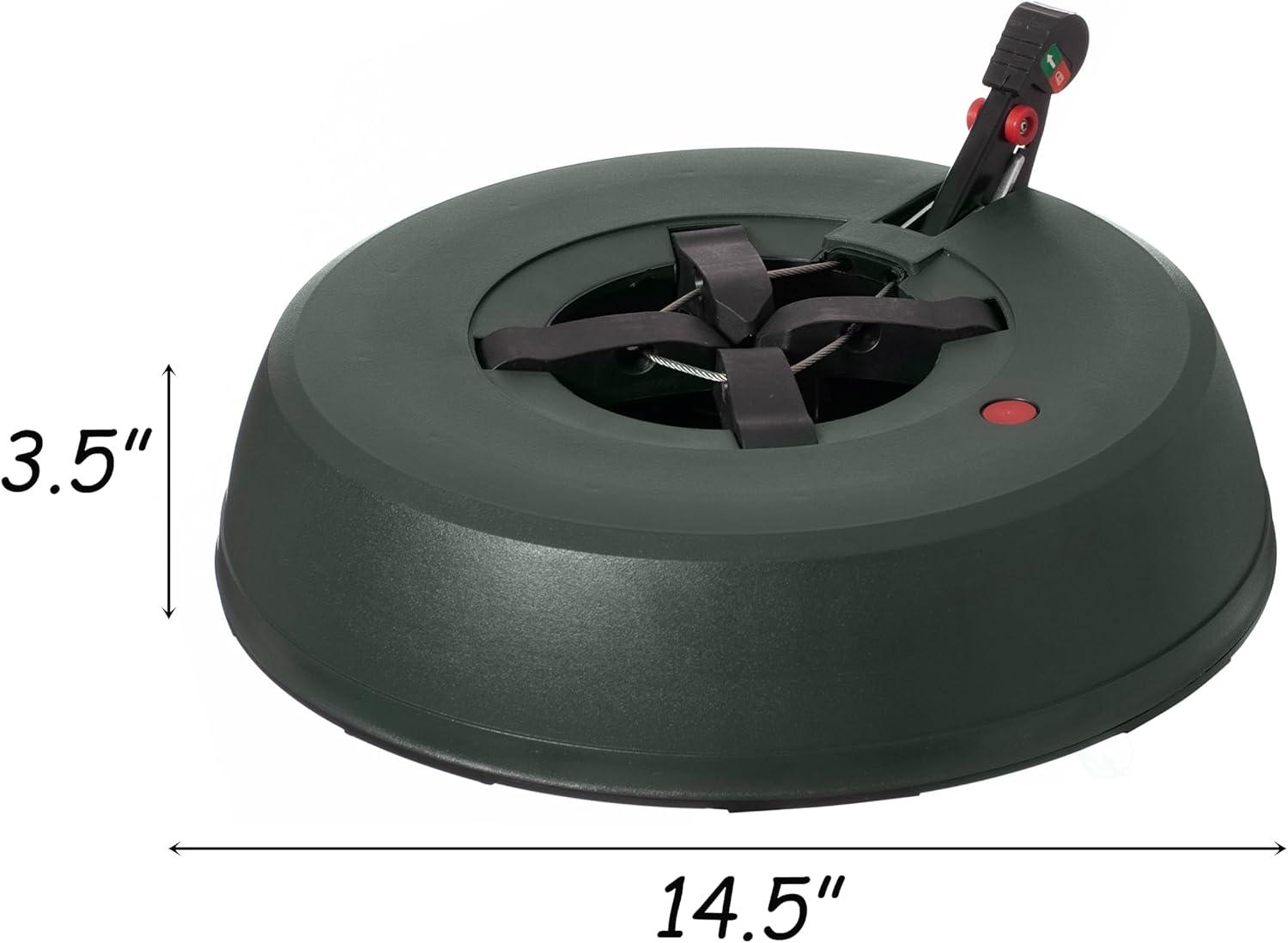 Gardenised, Automatic Plastic Green Foot Pedal Christmas Tree Stand, Large 14.5-inch Dia x 3.5-inch Height