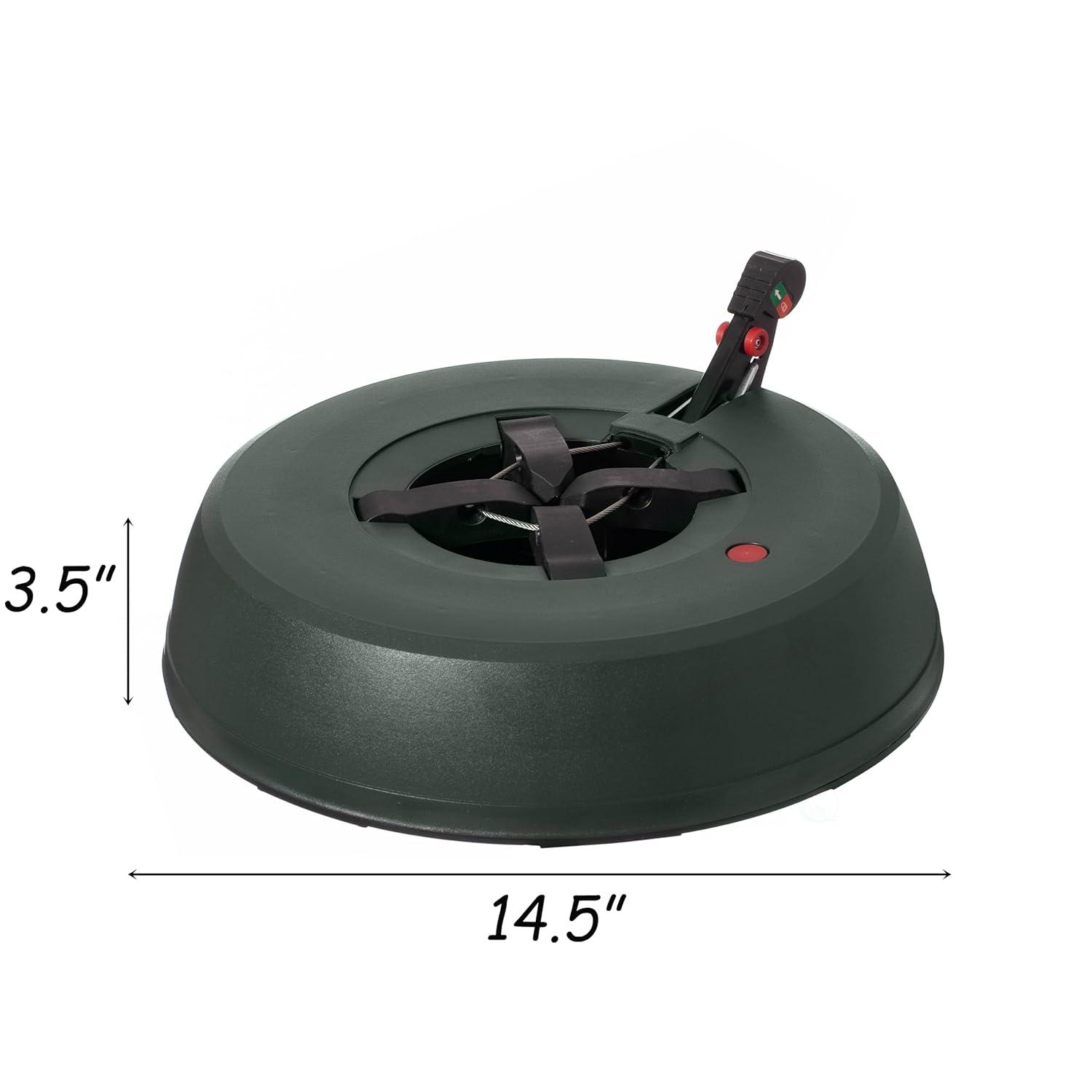 Gardenised, Automatic Plastic Green Foot Pedal Christmas Tree Stand, Large 14.5-inch Dia x 3.5-inch Height