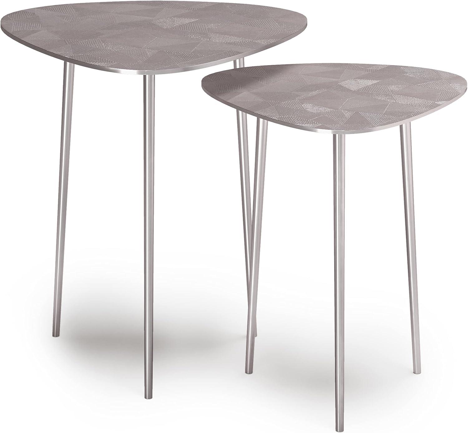 Shelton 2 Pc Metal Nesting Table in Nickel