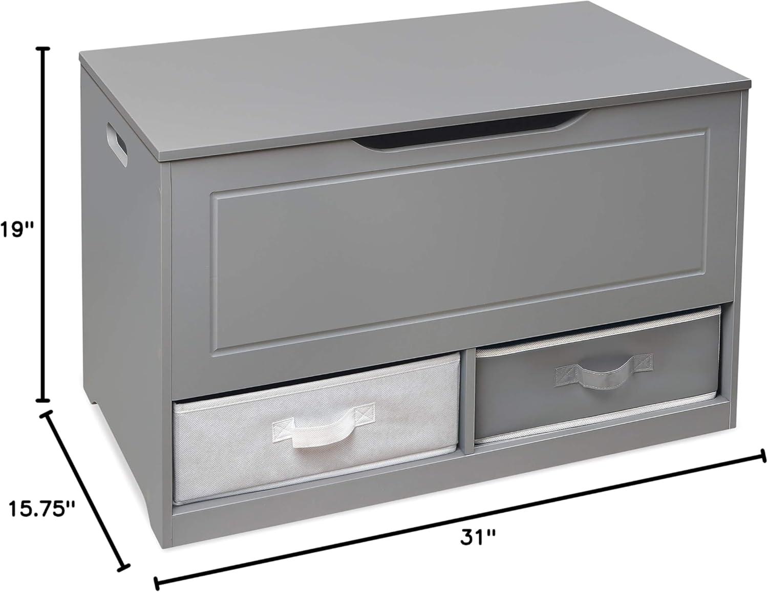 Badger Basket Up and Down Toy and Storage Box with Two Baskets - Gray