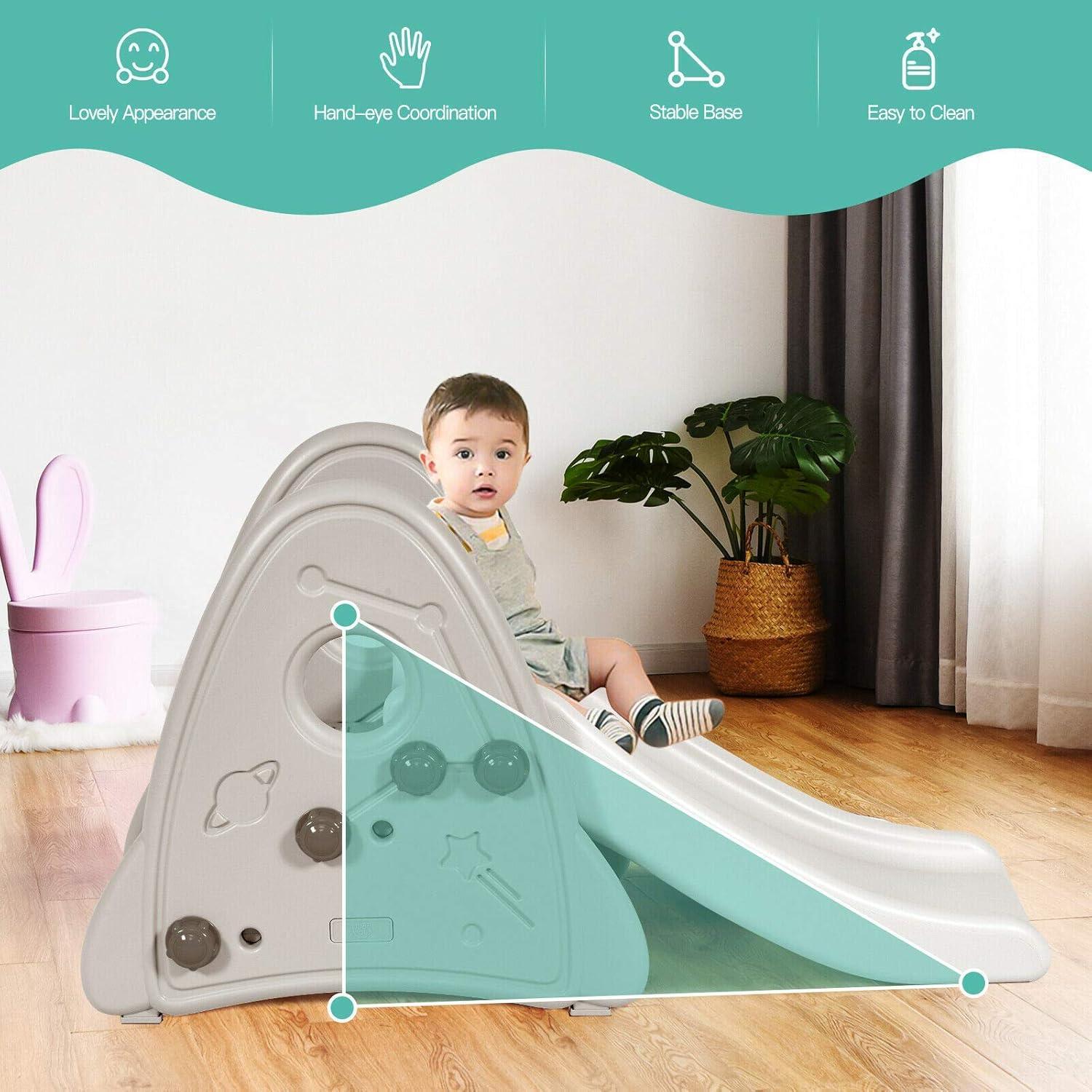 Costway Baby Slide Indoor First Play Climber Slide Set for Boys Girls Gray