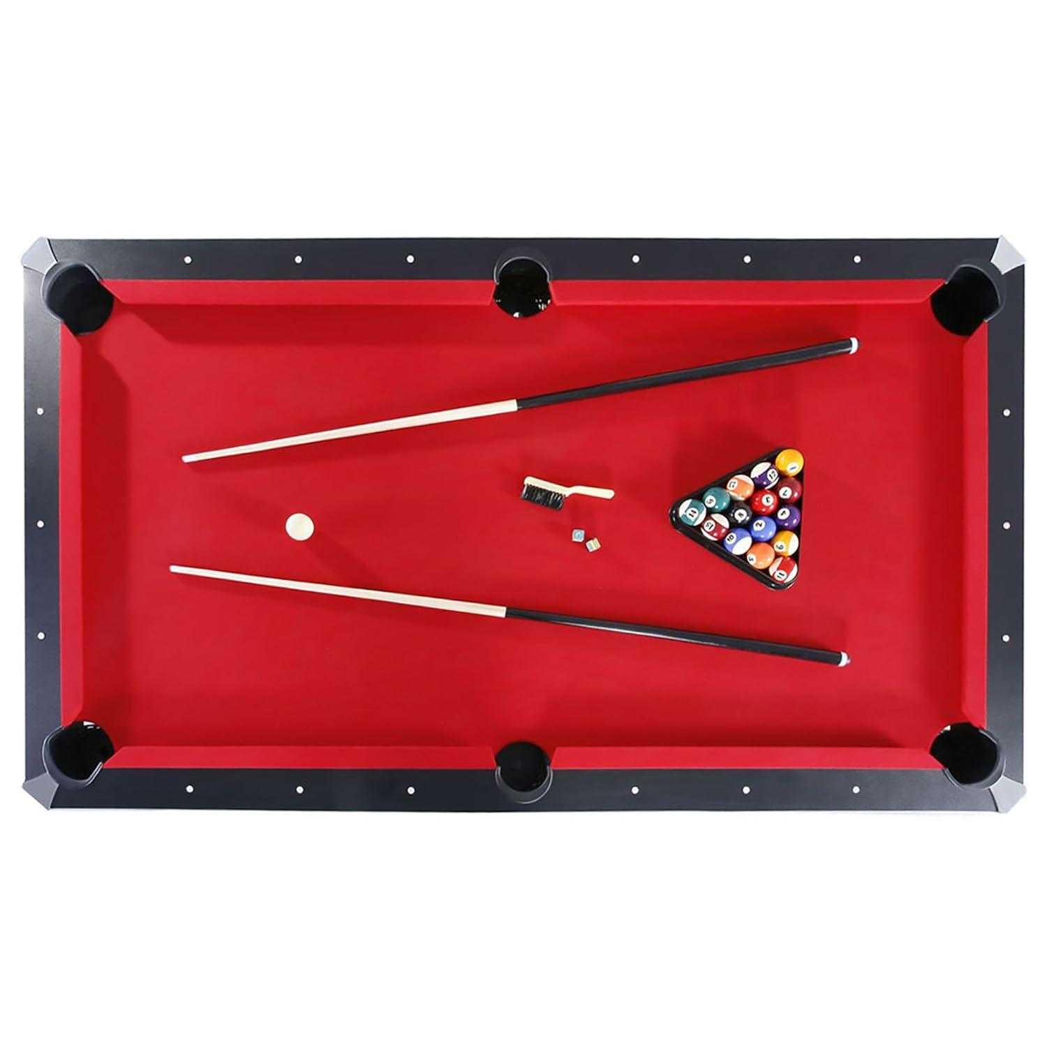 Hathaway Newport Stylish 7 Ft Multi Game Pool Table Combo with Dining Top and Ping Pong – Includes Benches for Home Storage and Accessories