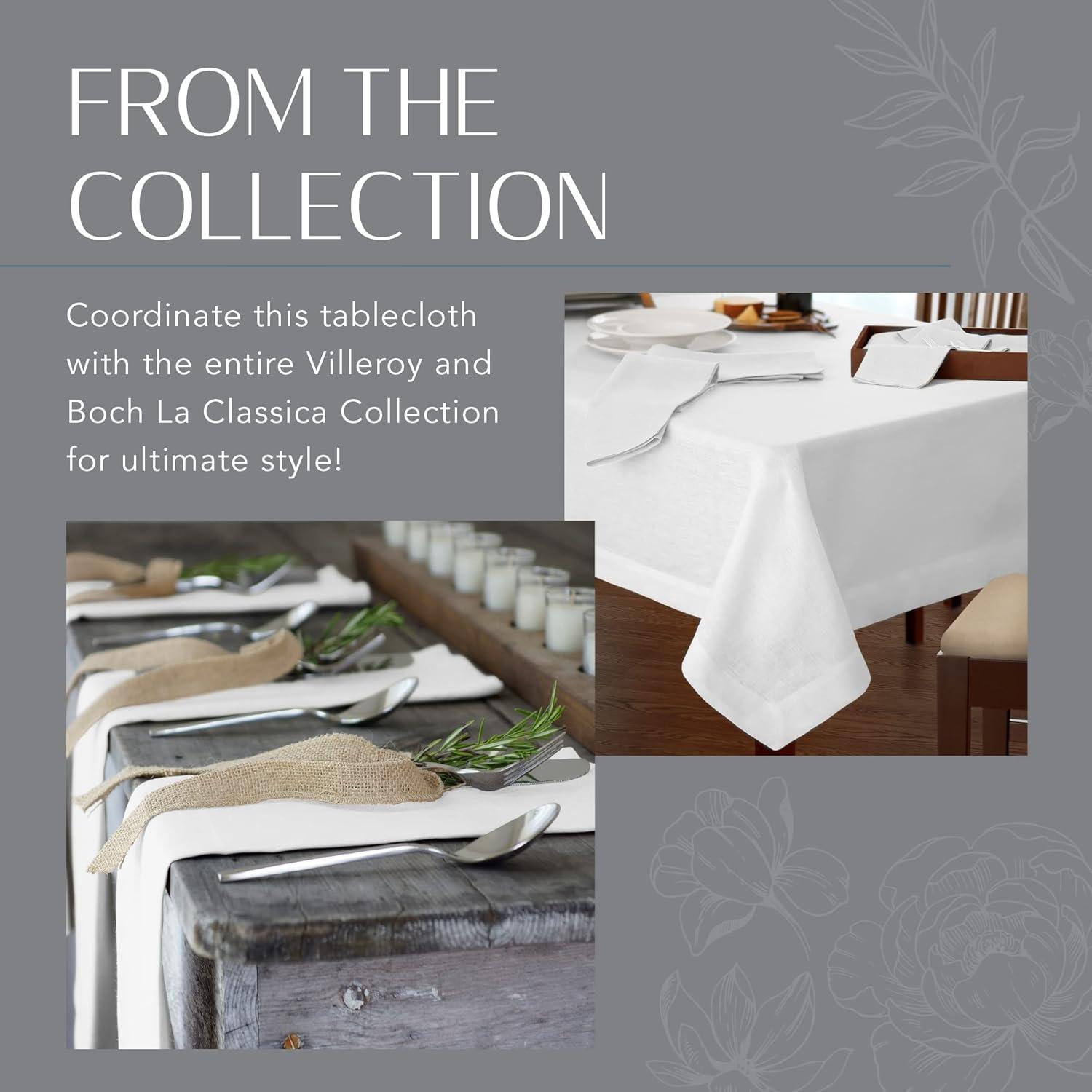 Elrene Villeroy & Boch - La Classica Luxury Linen Fabric Tablecloth