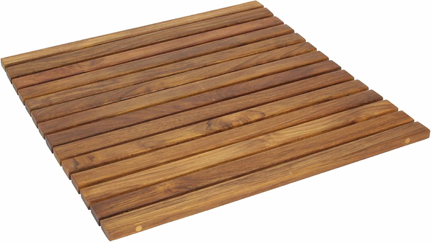 Teak Square Wooden Bath Mat with Oiled Finish