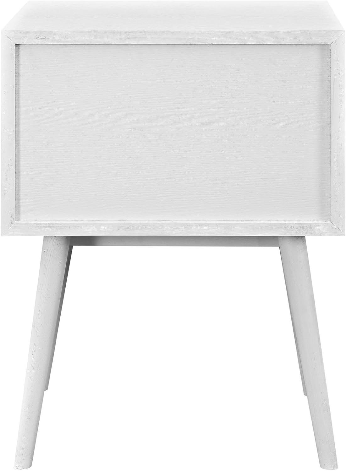 Walnut Mid-Century Modern 2-Drawer Nightstand with Metal Knob Handles