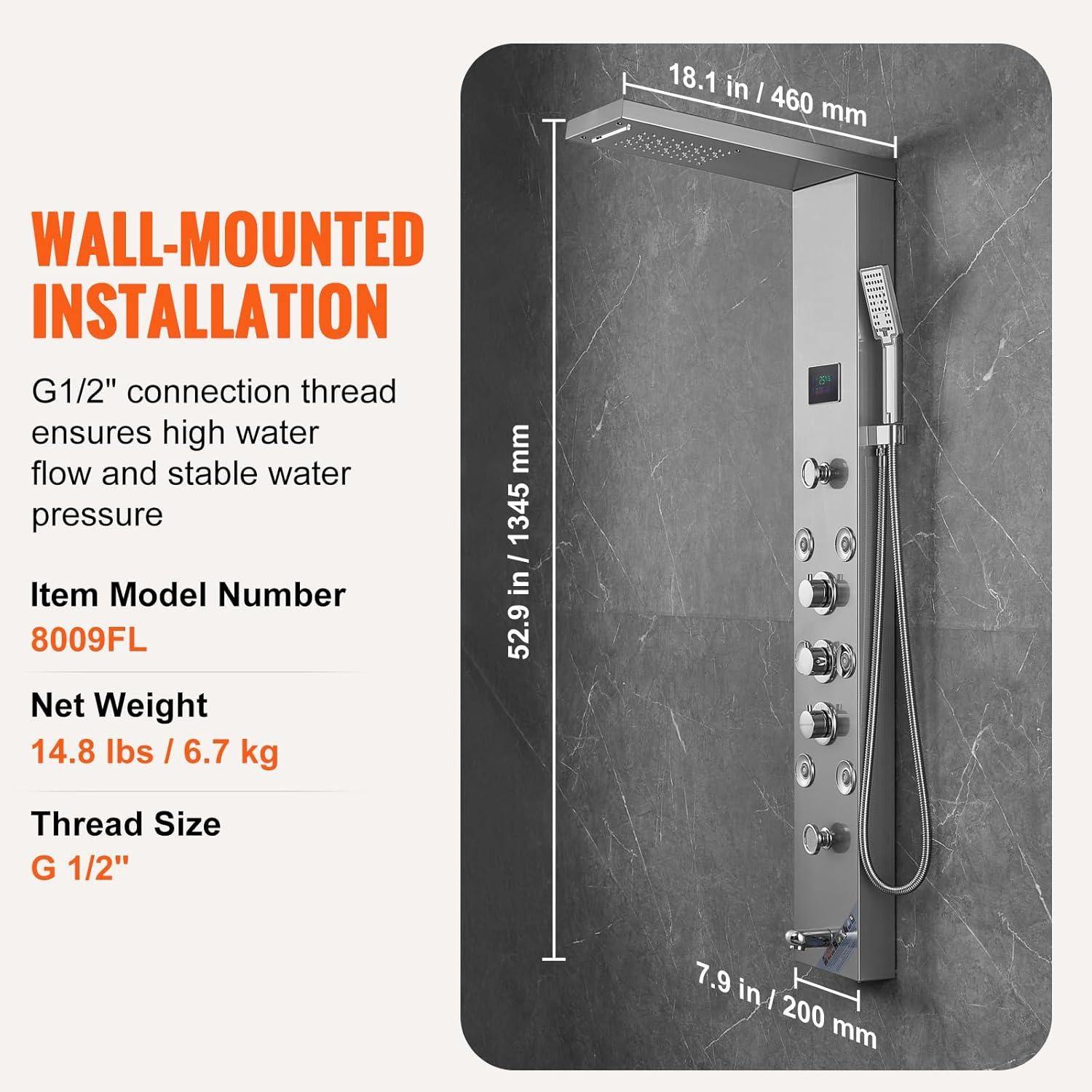 52.9'' Shower Panel with Full Body Shower Head