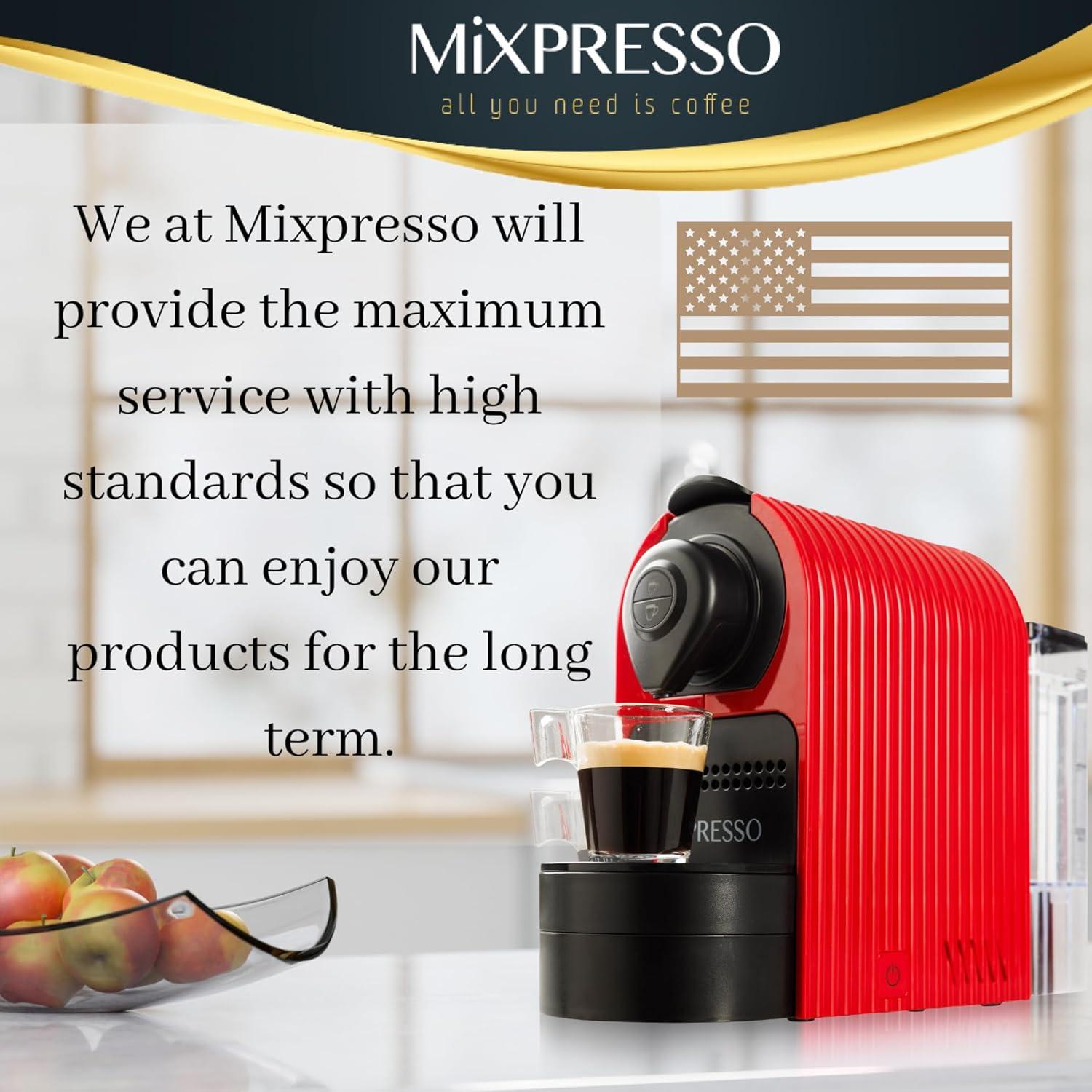 Mixpresso Espresso Machine for Nespresso Compatible Capsule, Single Serve Coffee Maker Programmable for Espresso Pods, Premium Italian 19 Bar High Pressure Pump 27oz 1400w Black Coffee Maker