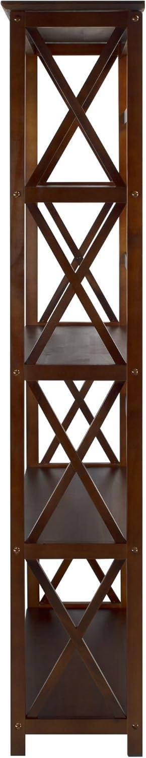 Montego Dark Walnut 5-Shelf Wood Bookcase