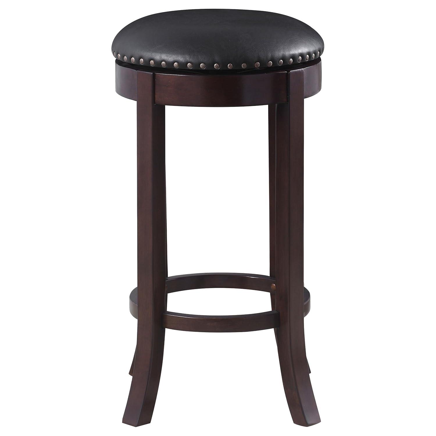 Aboushi Swivel Counter Height Stools with Upholstered Seat Brown (Set of 2)