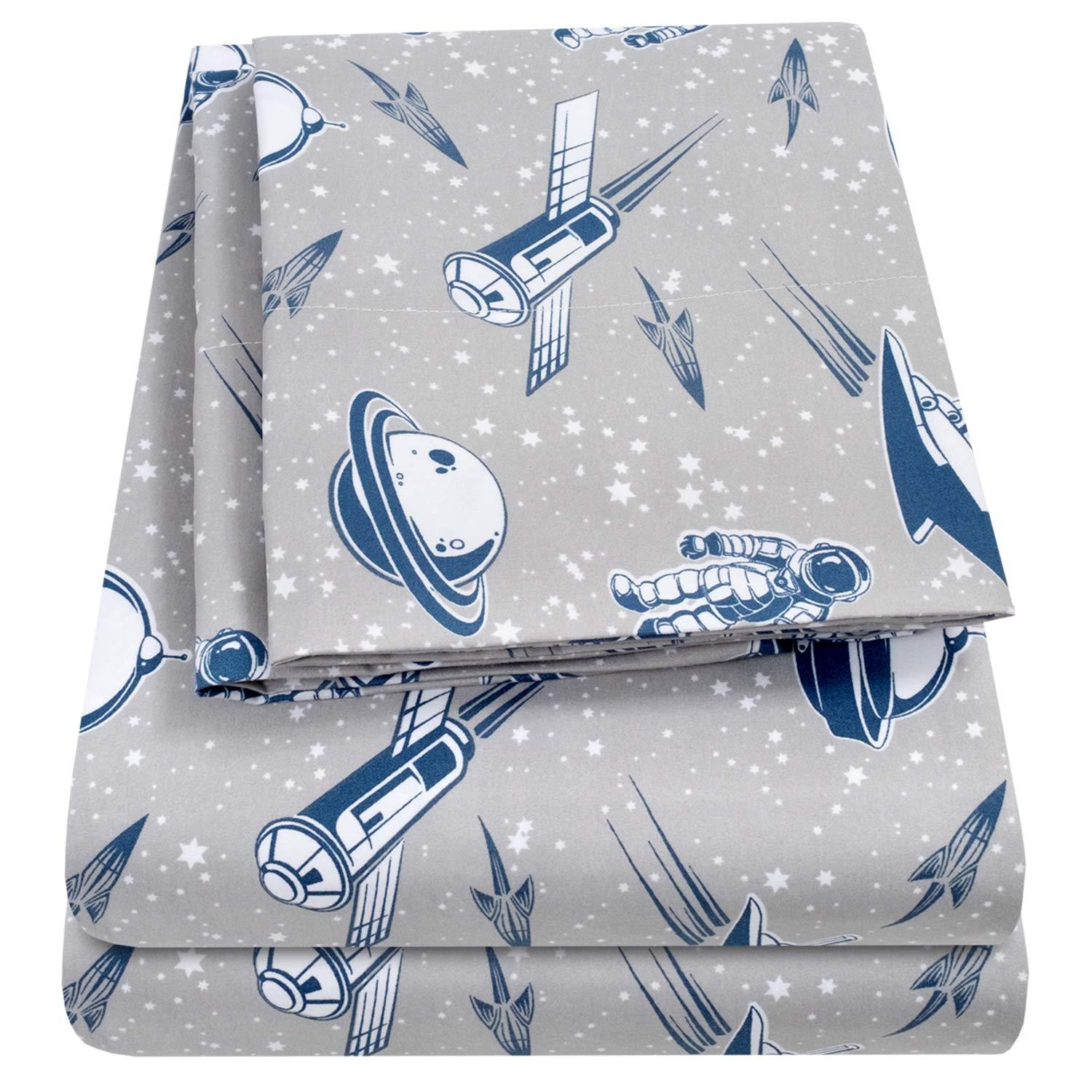 Sweet Home Collection Ship Spaceships Kids Bed Sheet Set